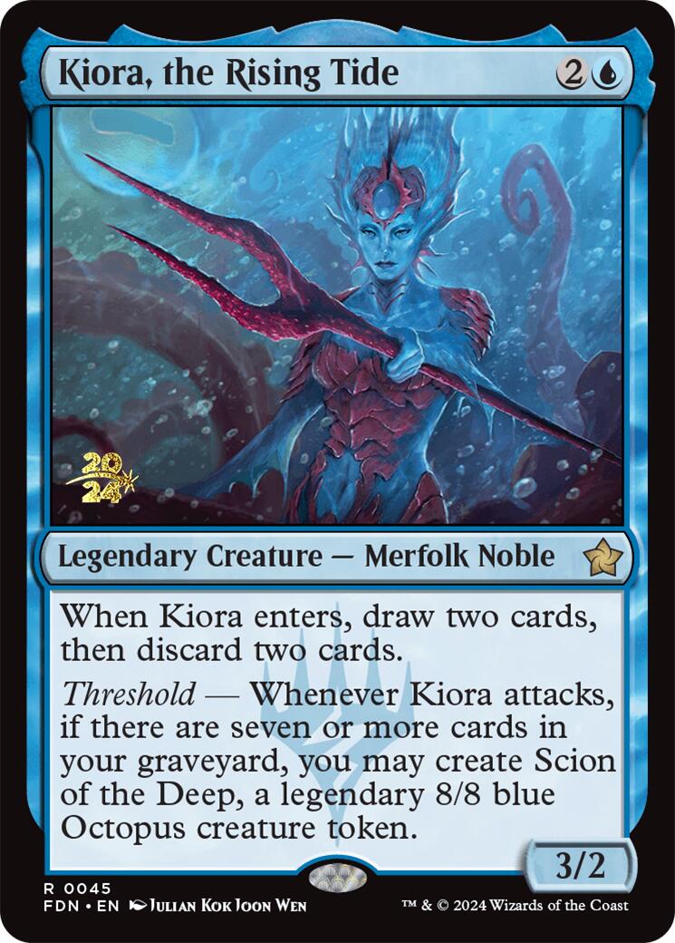 Kiora, the Rising Tide [Foundations Prerelease Promos] | Kessel Run Games Inc. 