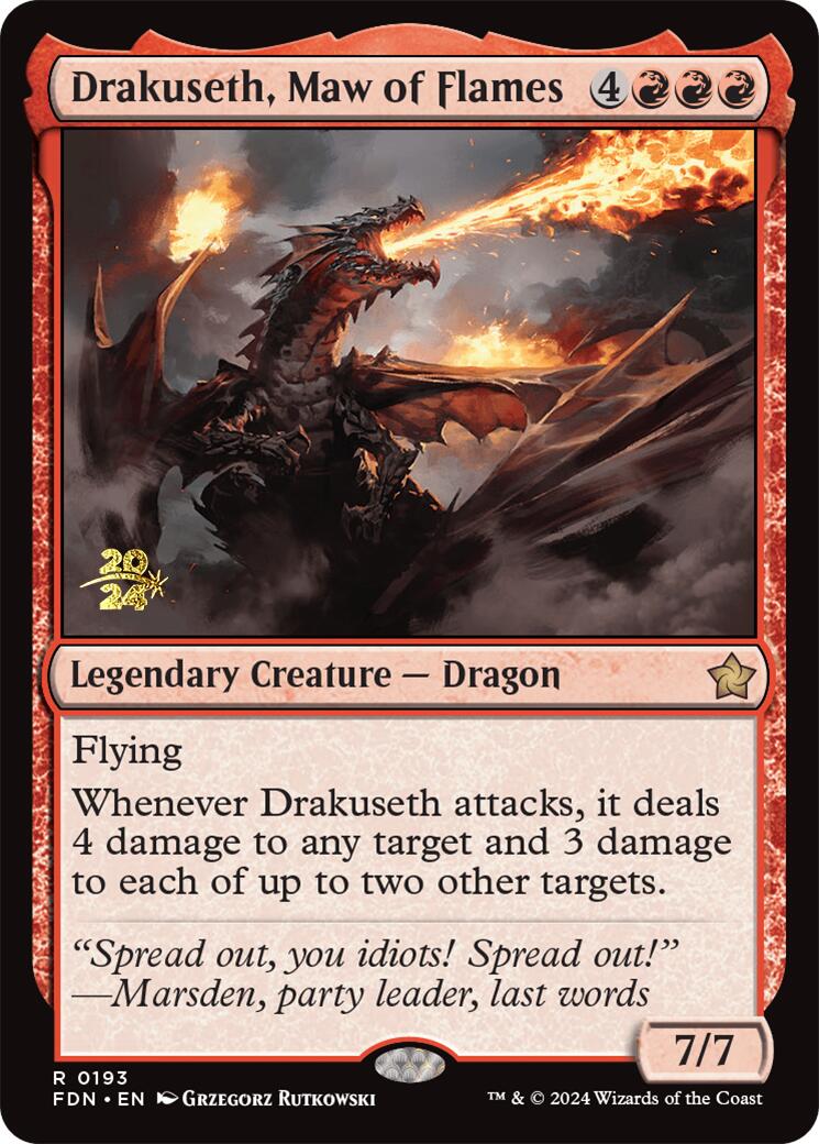 Drakuseth, Maw of Flames [Foundations Prerelease Promos] | Kessel Run Games Inc. 