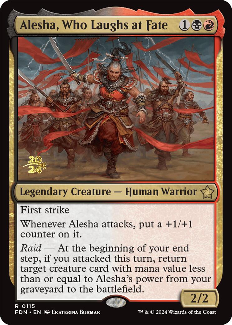 Alesha, Who Laughs at Fate [Foundations Prerelease Promos] | Kessel Run Games Inc. 