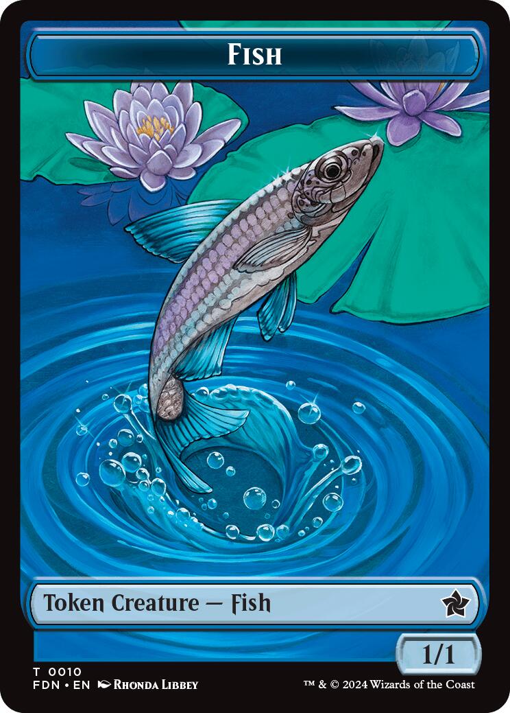 Faerie // Fish Doubled-Sided Token [Foundations Tokens] | Kessel Run Games Inc. 