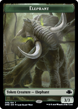 Elephant // Marit Lage Double-Sided Token [Dominaria Remastered Tokens] | Kessel Run Games Inc. 