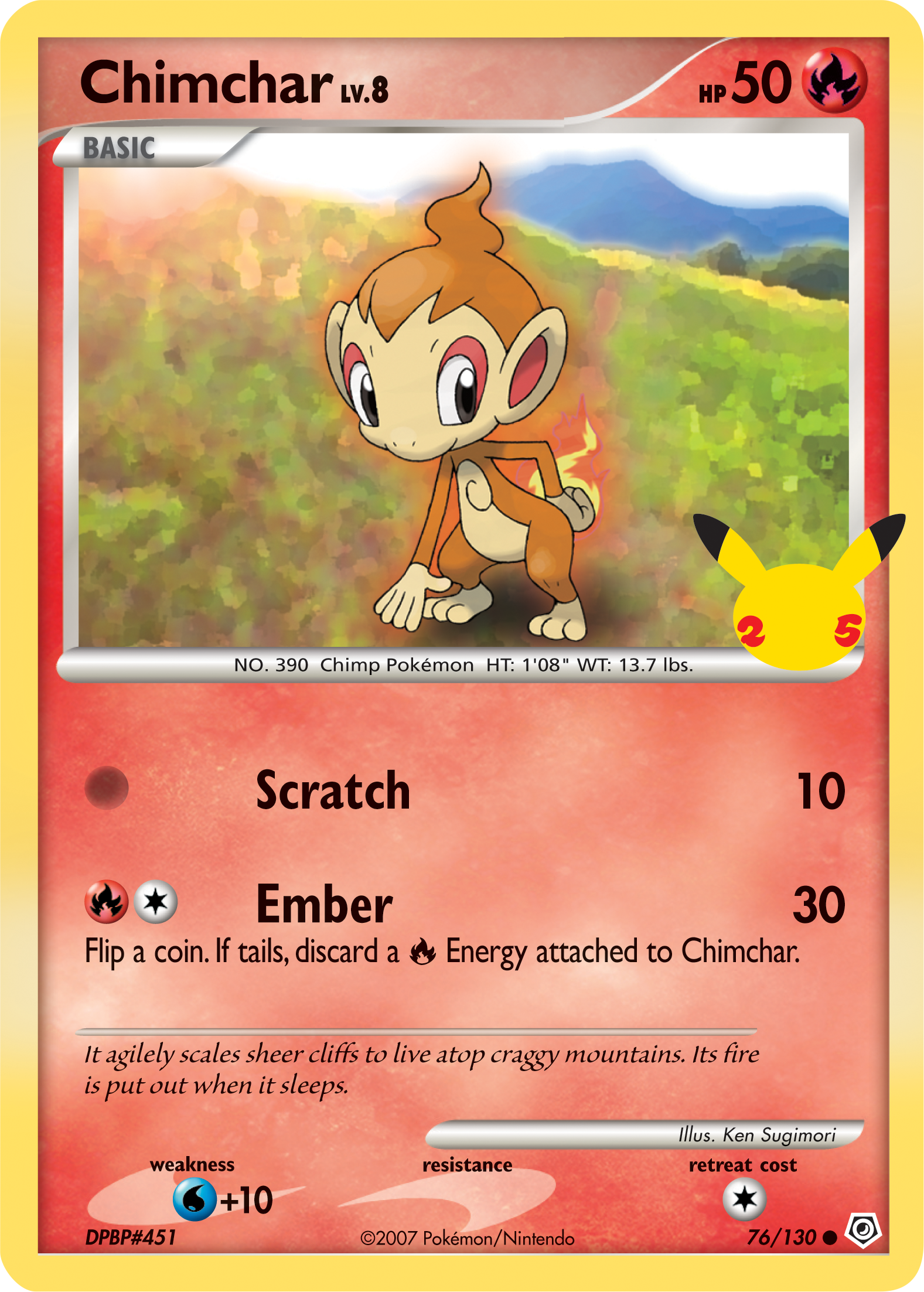 Chimchar (76/130) (Jumbo Card) [First Partner Pack] | Kessel Run Games Inc. 