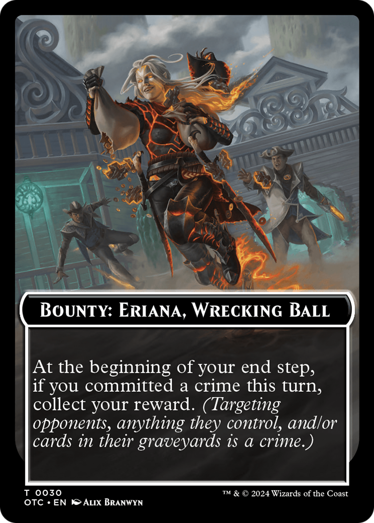 Bounty: Eriana, Wrecking Ball // Bounty Rules Double-Sided Token [Outlaws of Thunder Junction Commander Tokens] | Kessel Run Games Inc. 
