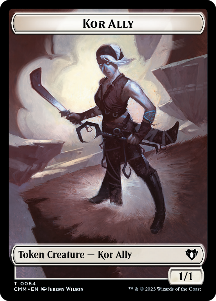 Dragon // Kor Ally Double-Sided Token [Commander Masters Tokens] | Kessel Run Games Inc. 