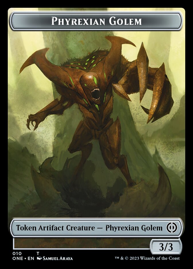 Rebel // Phyrexian Golem Double-Sided Token [Phyrexia: All Will Be One Tokens] | Kessel Run Games Inc. 