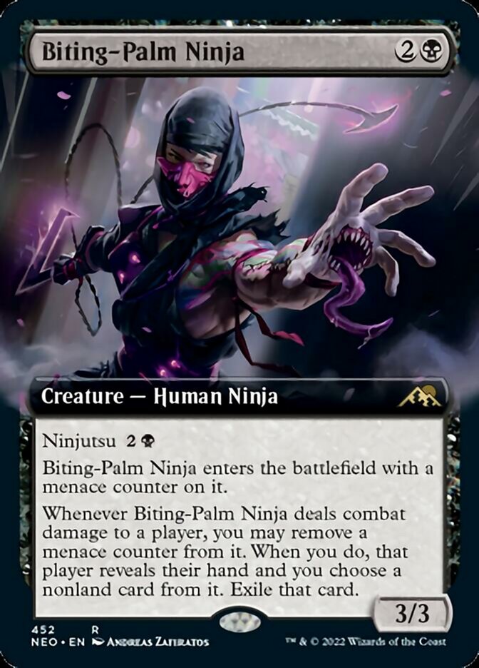 Biting-Palm Ninja (Extended Art) [Kamigawa: Neon Dynasty] | Kessel Run Games Inc. 