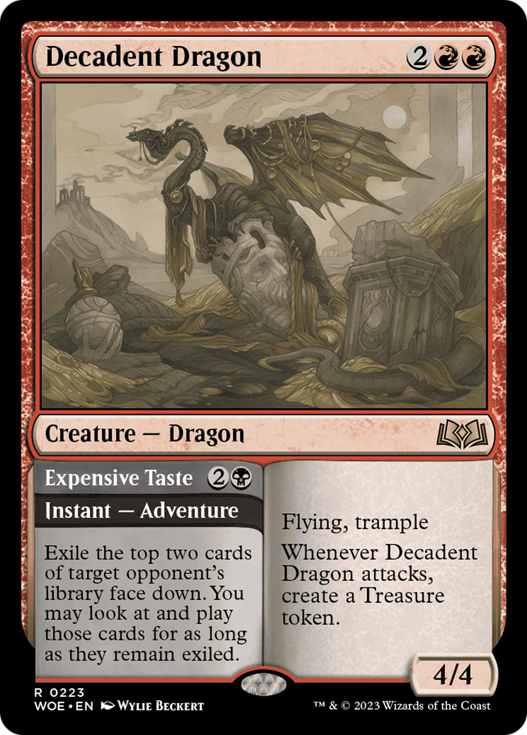 Decadent Dragon // Expensive Taste [Wilds of Eldraine] | Kessel Run Games Inc. 