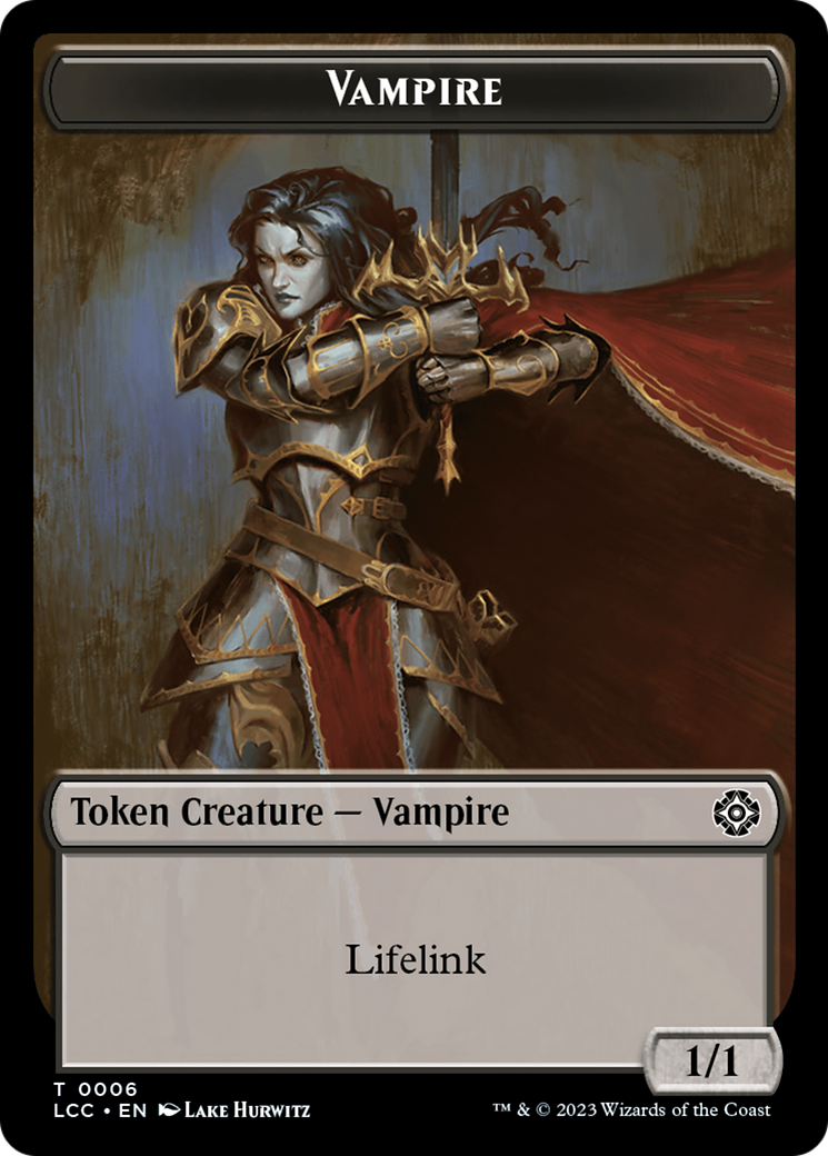 Vampire (0006) // Vampire Demon Double-Sided Token [The Lost Caverns of Ixalan Commander Tokens] | Kessel Run Games Inc. 