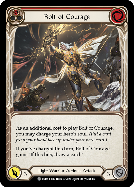 Bolt of Courage (Red) [BOL011] (Monarch Boltyn Blitz Deck) | Kessel Run Games Inc. 