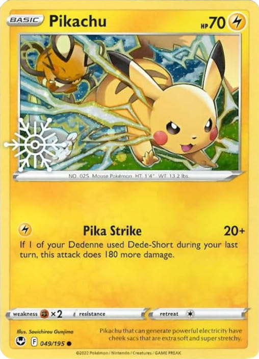 Pikachu (049/195) (Holiday Calendar) [Sword & Shield: Silver Tempest] | Kessel Run Games Inc. 