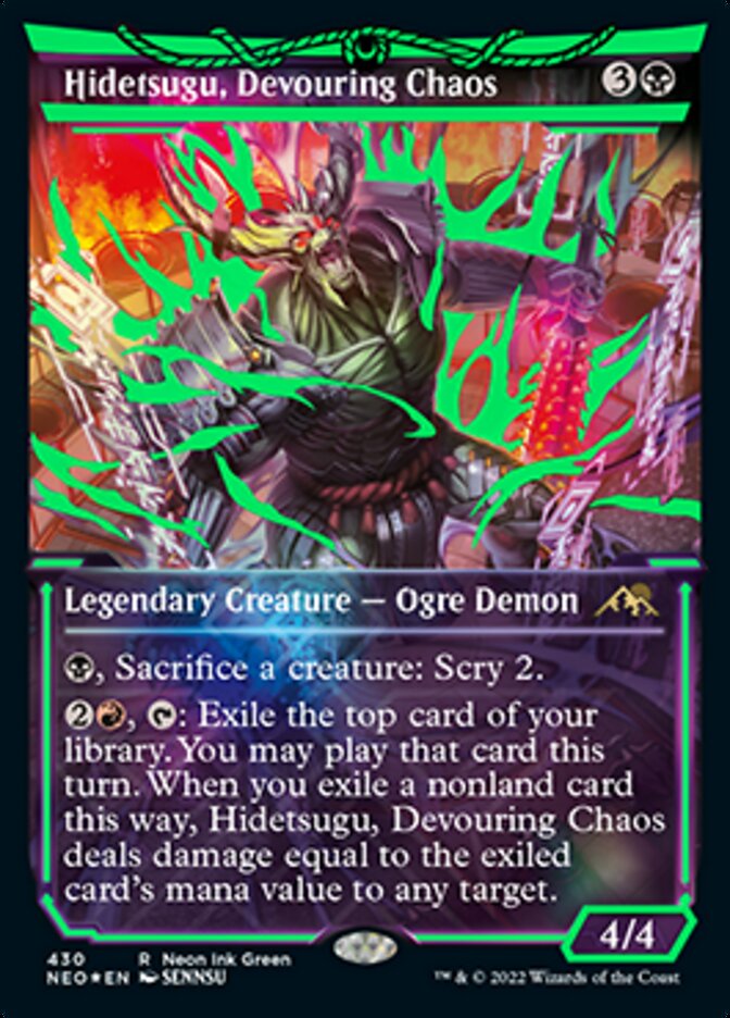 Hidetsugu, Devouring Chaos (Neon Ink Green) [Kamigawa: Neon Dynasty] | Kessel Run Games Inc. 