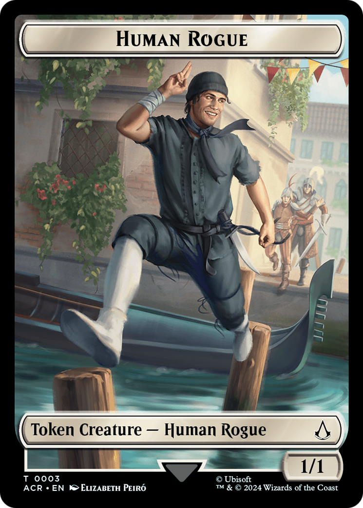 Assassin // Human Rogue Double-Sided Token [Assassin's Creed Tokens] | Kessel Run Games Inc. 