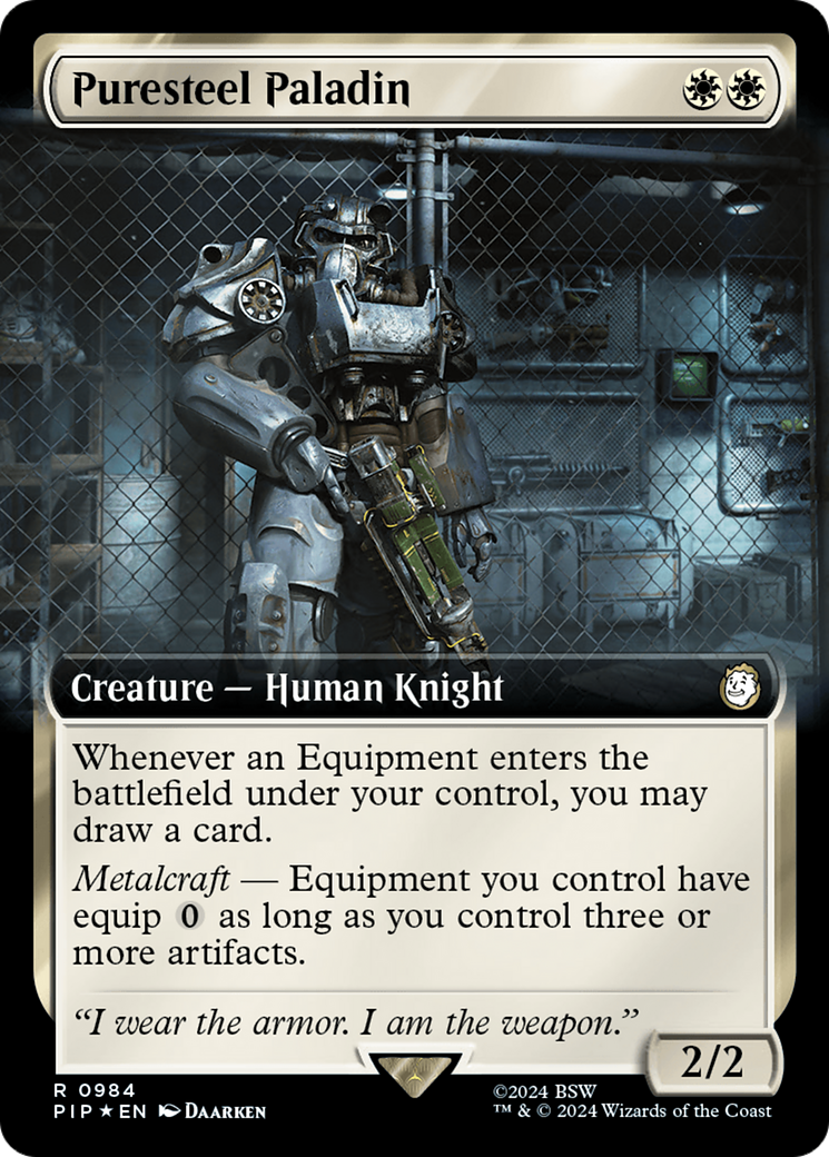 Puresteel Paladin (Extended Art) (Surge Foil) [Fallout] | Kessel Run Games Inc. 