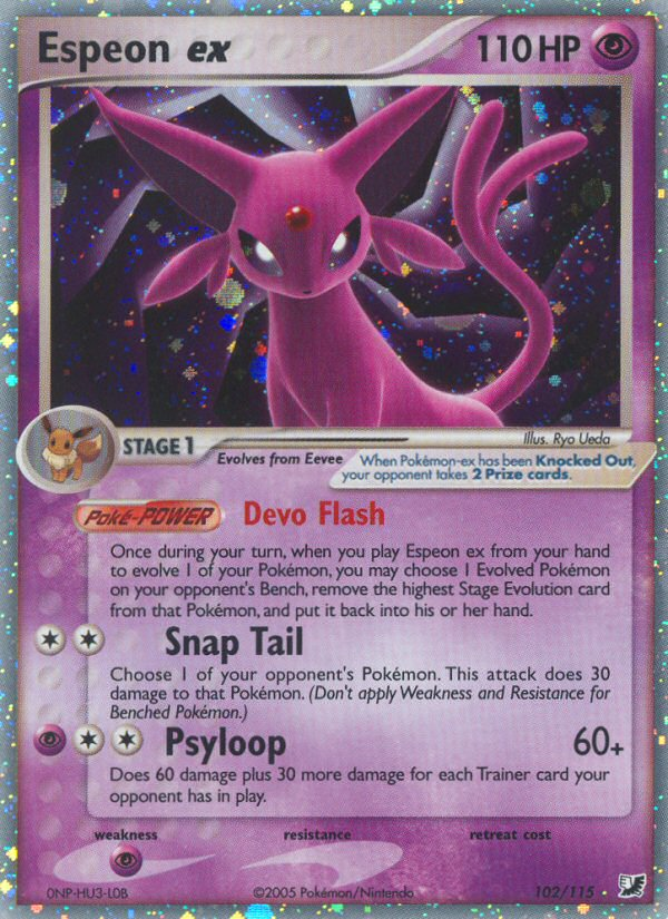 Espeon ex (102/115) [EX: Unseen Forces] | Kessel Run Games Inc. 