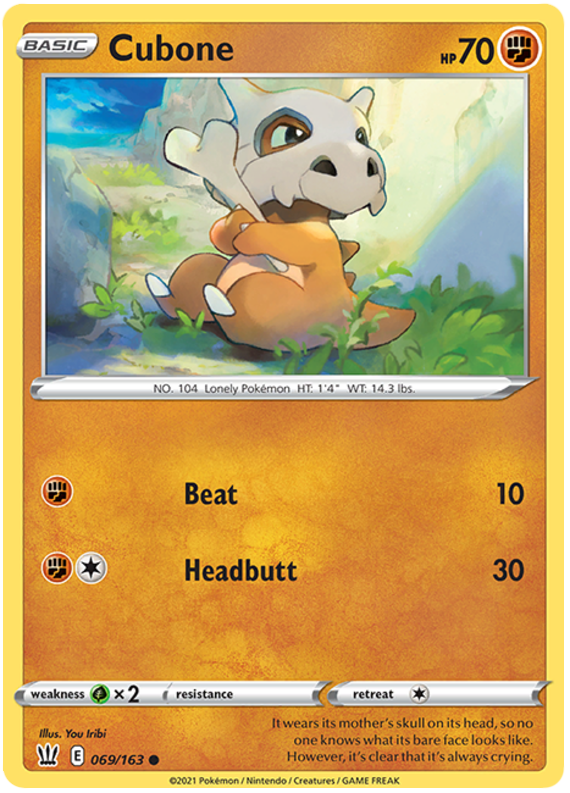 Cubone (069/163) [Sword & Shield: Battle Styles] | Kessel Run Games Inc. 