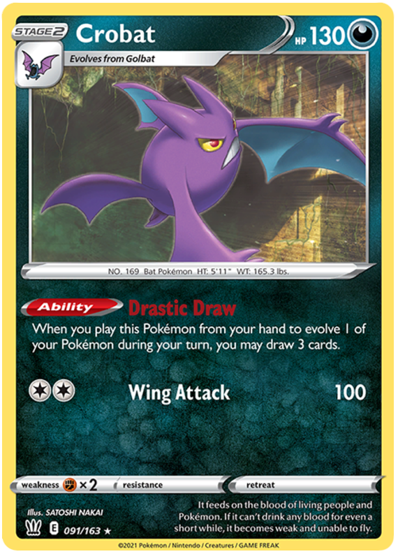 Crobat (091/163) (Theme Deck Exclusive) [Sword & Shield: Battle Styles] | Kessel Run Games Inc. 