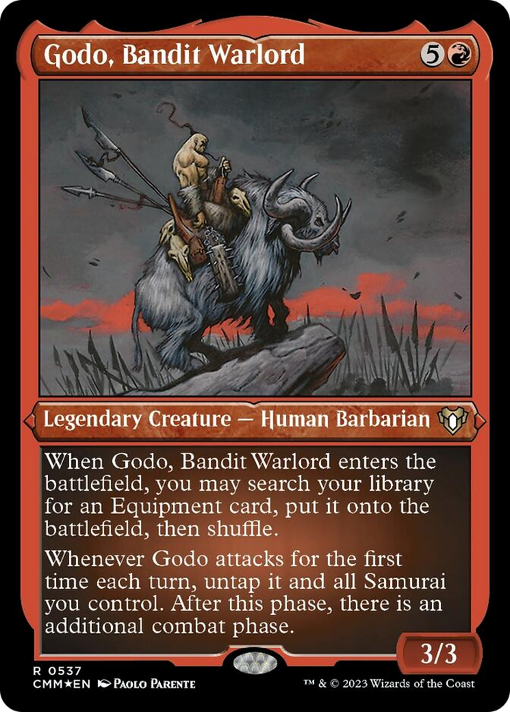 Godo, Bandit Warlord (Foil Etched) [Commander Masters] | Kessel Run Games Inc. 
