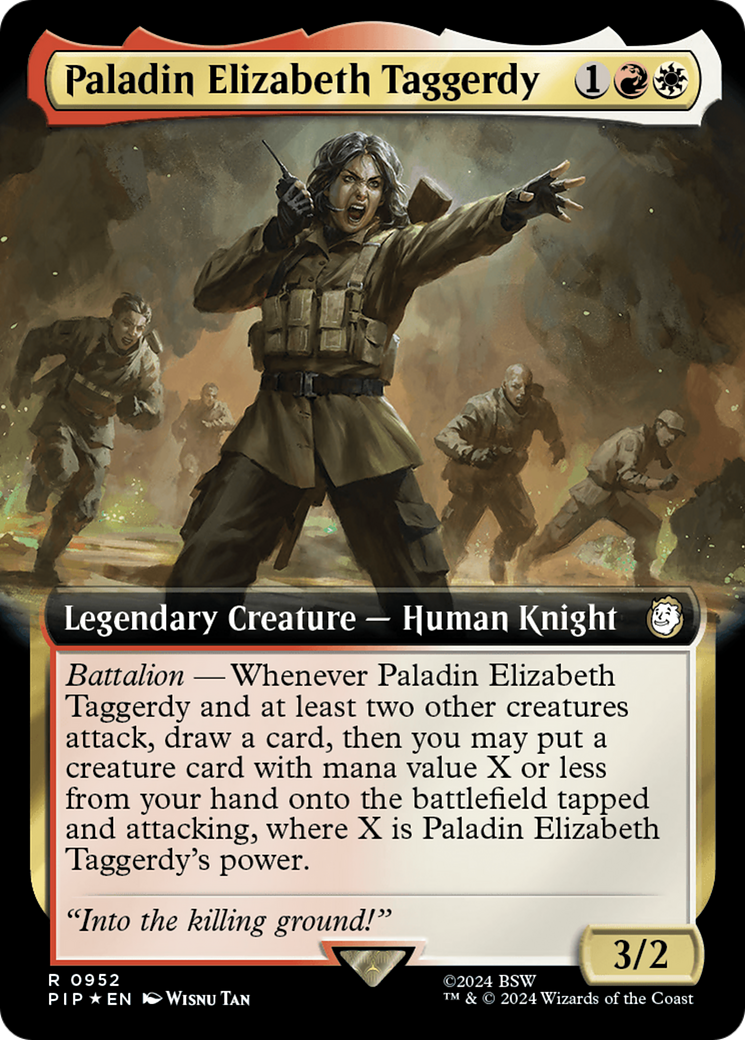 Paladin Elizabeth Taggerdy (Extended Art) (Surge Foil) [Fallout] | Kessel Run Games Inc. 