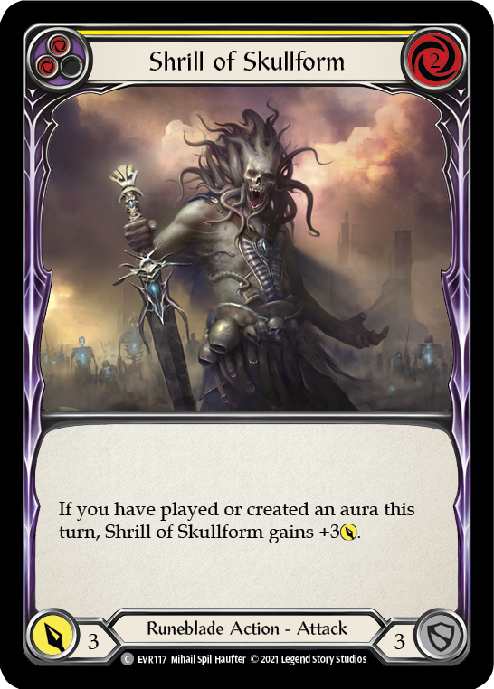 Shrill of Skullform (Yellow) [EVR117] (Everfest)  1st Edition Rainbow Foil | Kessel Run Games Inc. 