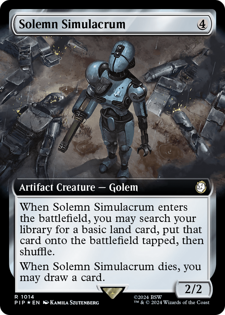 Solemn Simulacrum (Extended Art) (Surge Foil) [Fallout] | Kessel Run Games Inc. 