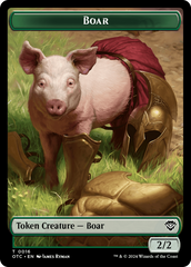 Boar // Manifest Double-Sided Token [Outlaws of Thunder Junction Commander Tokens] | Kessel Run Games Inc. 