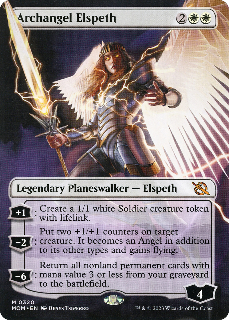 Archangel Elspeth (Borderless Alternate Art) [March of the Machine] | Kessel Run Games Inc. 