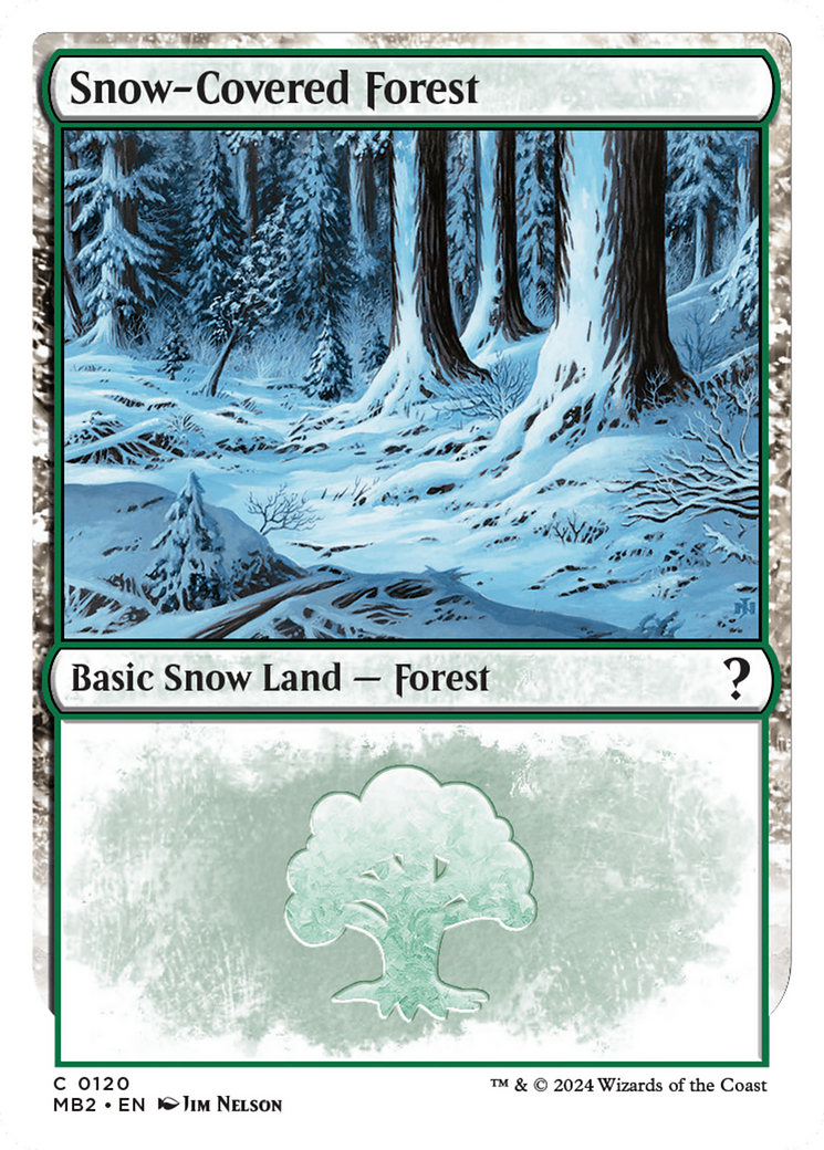 Snow-Covered Forest (White Border) [Mystery Booster 2] | Kessel Run Games Inc. 