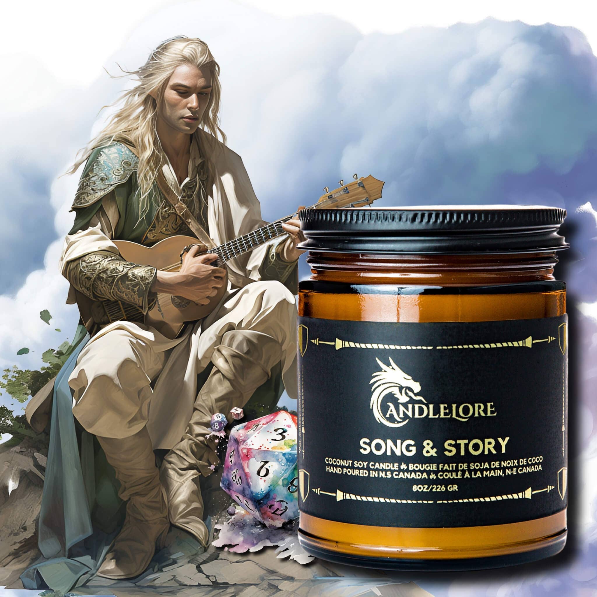 Song & Story Bard Inspired Fantasy Candle | Kessel Run Games Inc. 