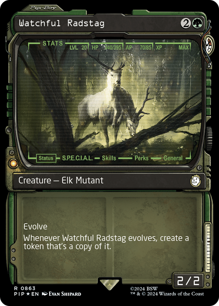 Watchful Radstag (Showcase) (Surge Foil) [Fallout] | Kessel Run Games Inc. 