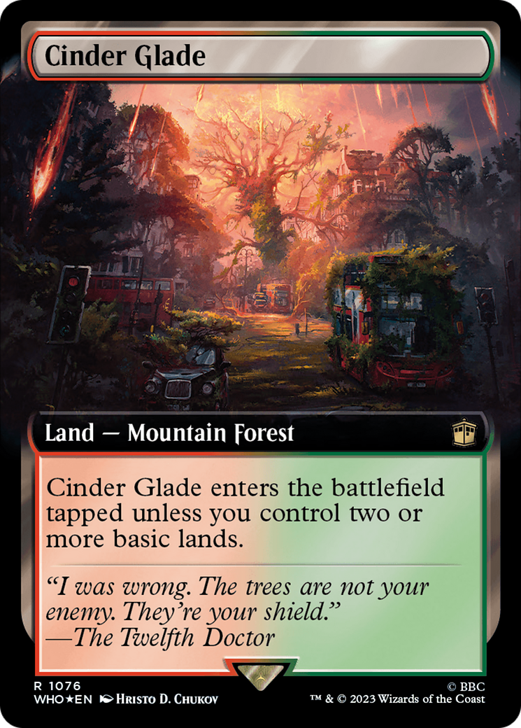 Cinder Glade (Extended Art) (Surge Foil) [Doctor Who] | Kessel Run Games Inc. 