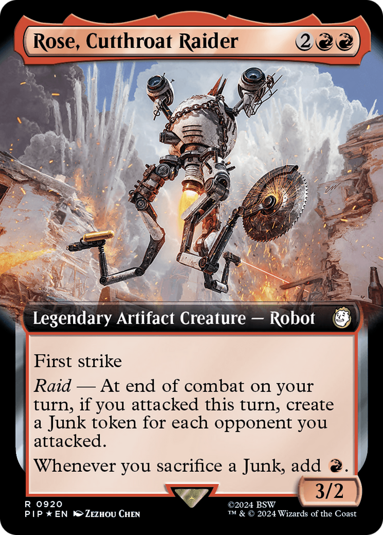 Rose, Cutthroat Raider (Extended Art) (Surge Foil) [Fallout] | Kessel Run Games Inc. 