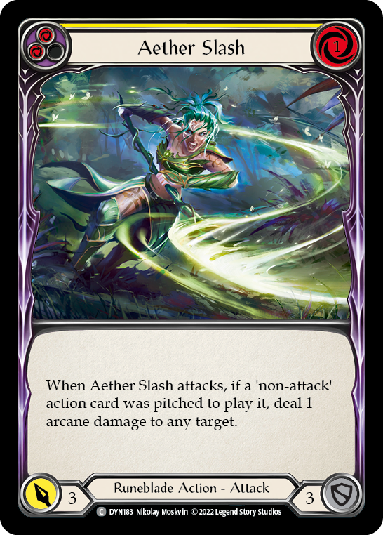 Aether Slash (Yellow) [DYN183] (Dynasty)  Rainbow Foil | Kessel Run Games Inc. 