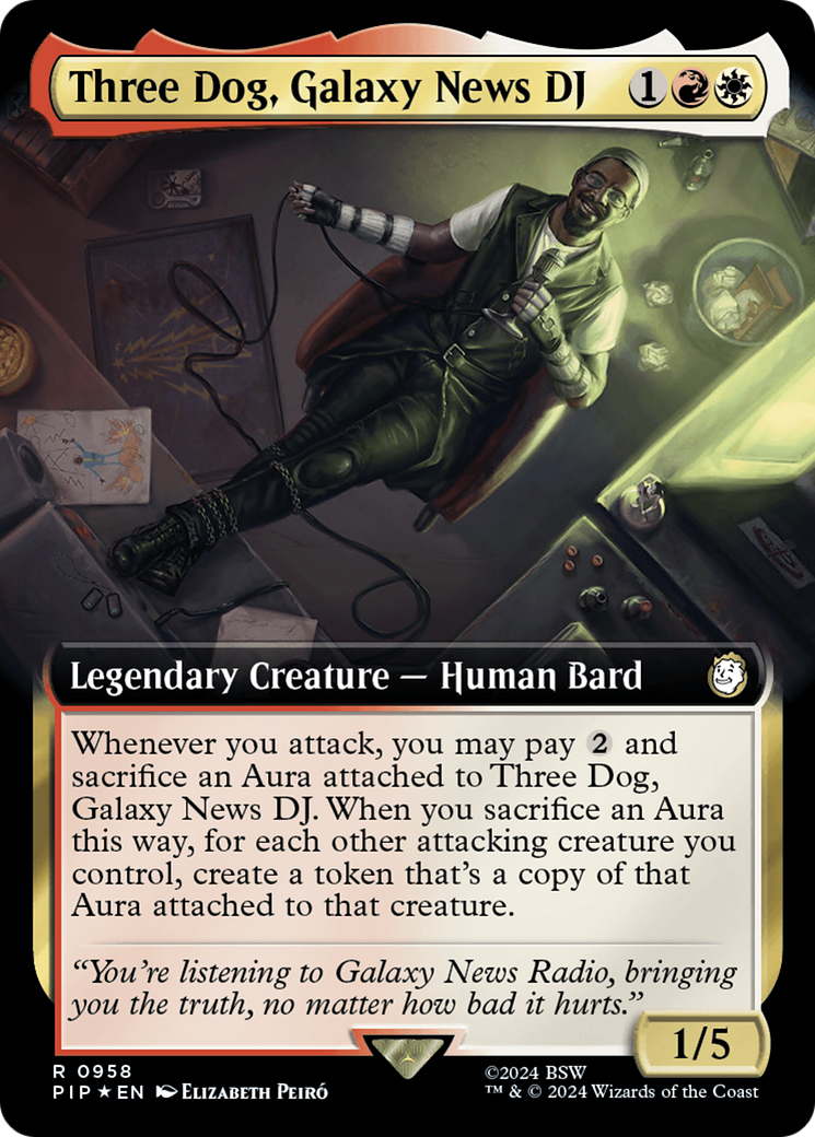 Three Dog, Galaxy News DJ (Extended Art) (Surge Foil) [Fallout] | Kessel Run Games Inc. 