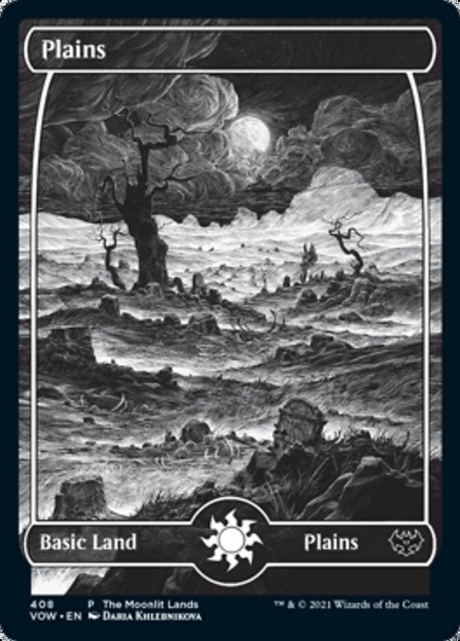 Plains (The Moonlit Lands) (Foil Etched) [Innistrad: Crimson Vow Promos] | Kessel Run Games Inc. 