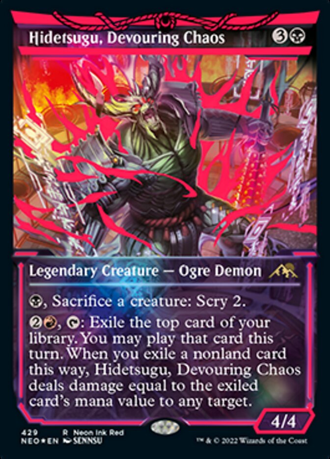 Hidetsugu, Devouring Chaos (Neon Ink Red) [Kamigawa: Neon Dynasty] | Kessel Run Games Inc. 