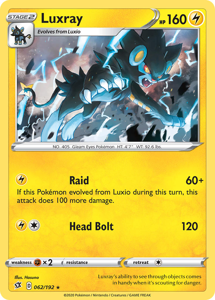 Luxray (062/192) (Theme Deck Exclusive) [Sword & Shield: Rebel Clash] | Kessel Run Games Inc. 