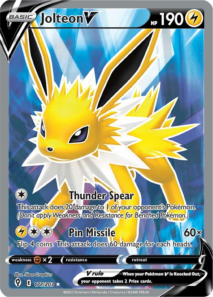 Jolteon V (177/203) [Sword & Shield: Evolving Skies] | Kessel Run Games Inc. 