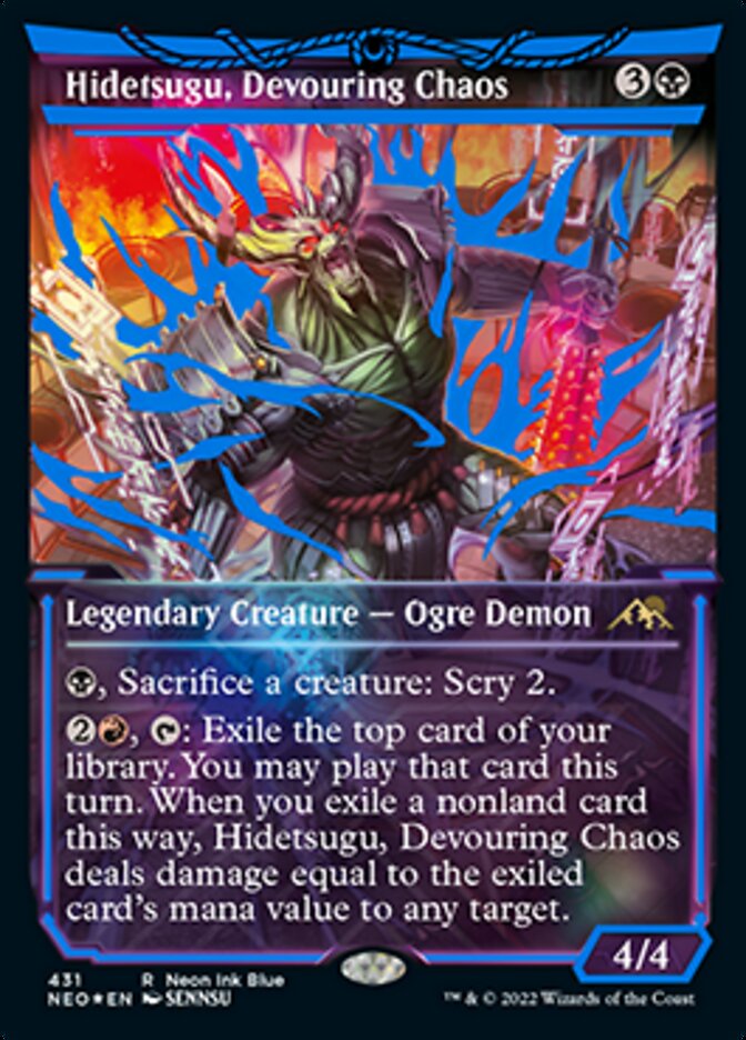 Hidetsugu, Devouring Chaos (Neon Ink Blue) [Kamigawa: Neon Dynasty] | Kessel Run Games Inc. 