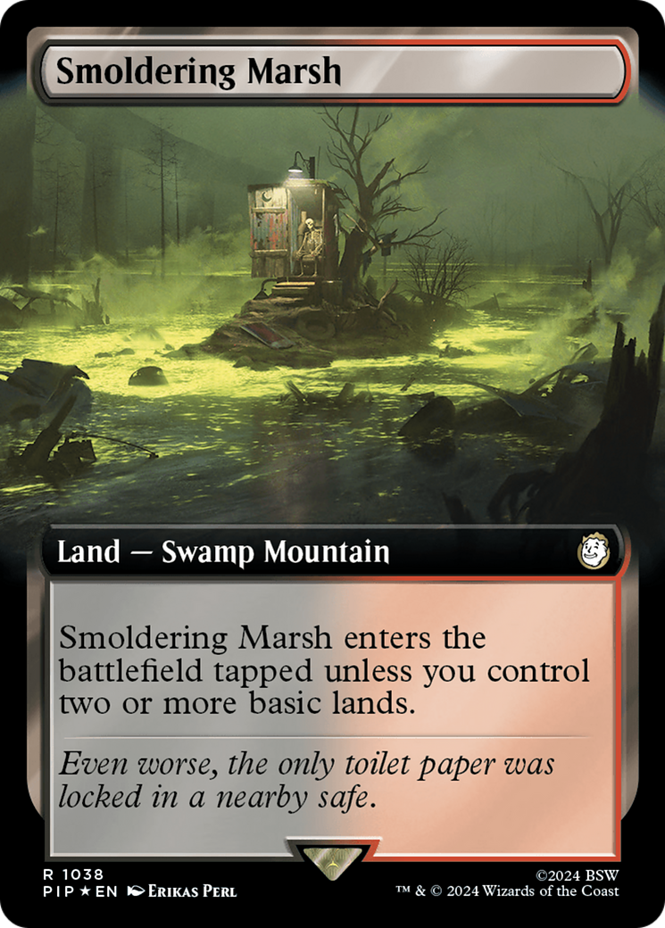 Smoldering Marsh (Extended Art) (Surge Foil) [Fallout] | Kessel Run Games Inc. 