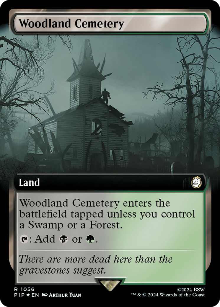 Woodland Cemetery (Extended Art) (Surge Foil) [Fallout] | Kessel Run Games Inc. 