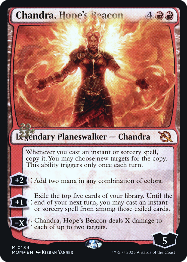 Chandra, Hope's Beacon [March of the Machine Prerelease Promos] | Kessel Run Games Inc. 