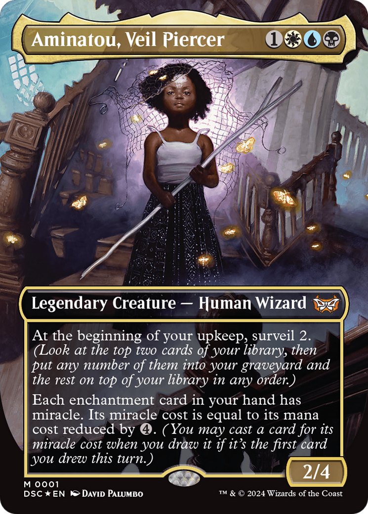 Aminatou, Veil Piercer (Borderless) [Duskmourn: House of Horror Commander] | Kessel Run Games Inc. 