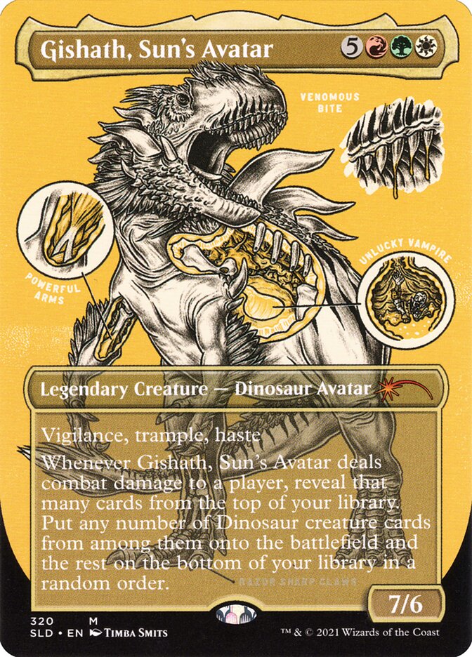 Gishath, Sun's Avatar (Borderless Foil Etched) [Secret Lair Drop Series] | Kessel Run Games Inc. 