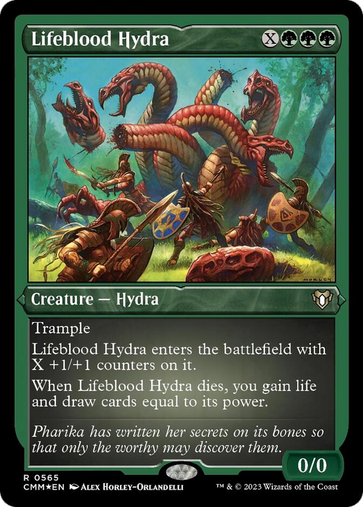 Lifeblood Hydra (Foil Etched) [Commander Masters] | Kessel Run Games Inc. 