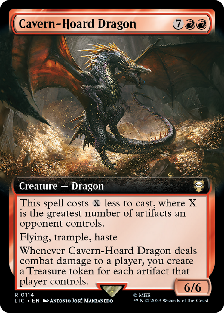 Cavern-Hoard Dragon (Extended Art) [The Lord of the Rings: Tales of Middle-Earth Commander] | Kessel Run Games Inc. 