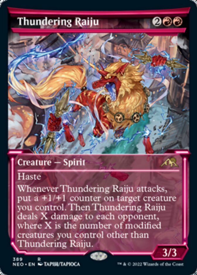 Thundering Raiju (Showcase Soft Glow) [Kamigawa: Neon Dynasty] | Kessel Run Games Inc. 