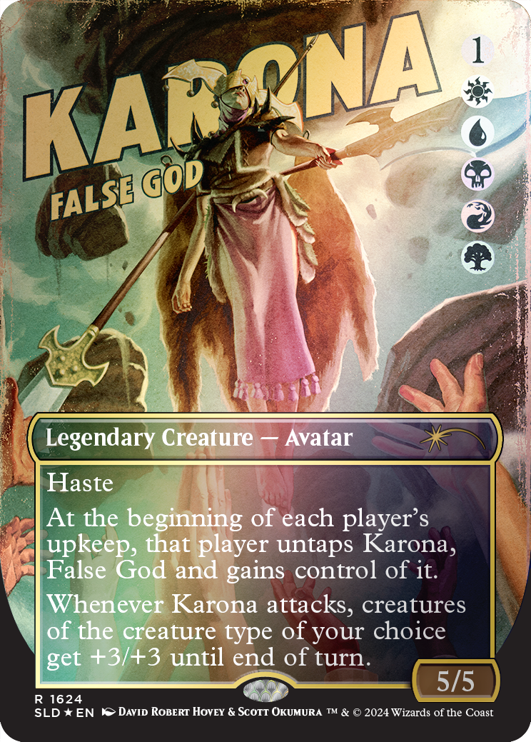 Karona, False God (Rainbow Foil) [Secret Lair Drop Series] | Kessel Run Games Inc. 