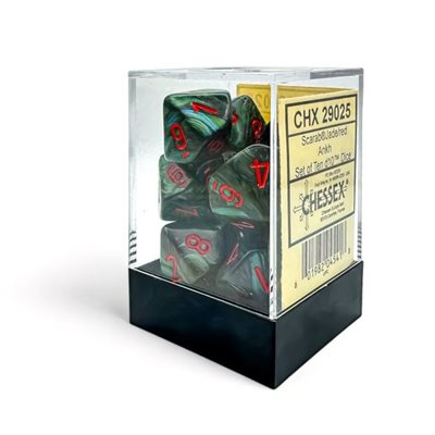 Chessex Scarab Ankh: 10D10 Jade / Red | Kessel Run Games Inc. 