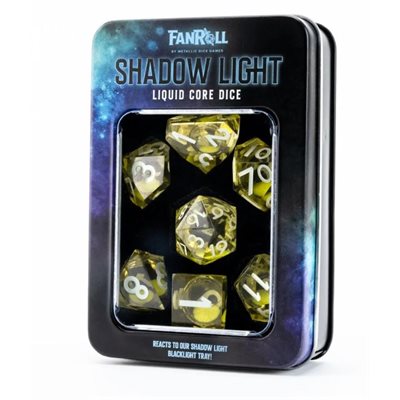 FanRoll Dice: Elixir Liquid Core 7pc Set: Shadow Light UV Reactive | Kessel Run Games Inc. 