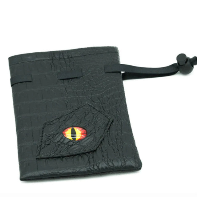 Black Leatherette Reptilian Eye Dice Bag | Kessel Run Games Inc. 